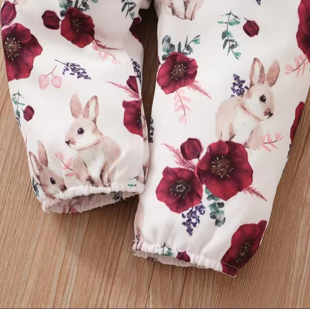 Baby Girl Clothes Set Red Colour Long Sleeves Body Suit + Flower Strap pants 2Pcs Infant Girl 95% Cotton