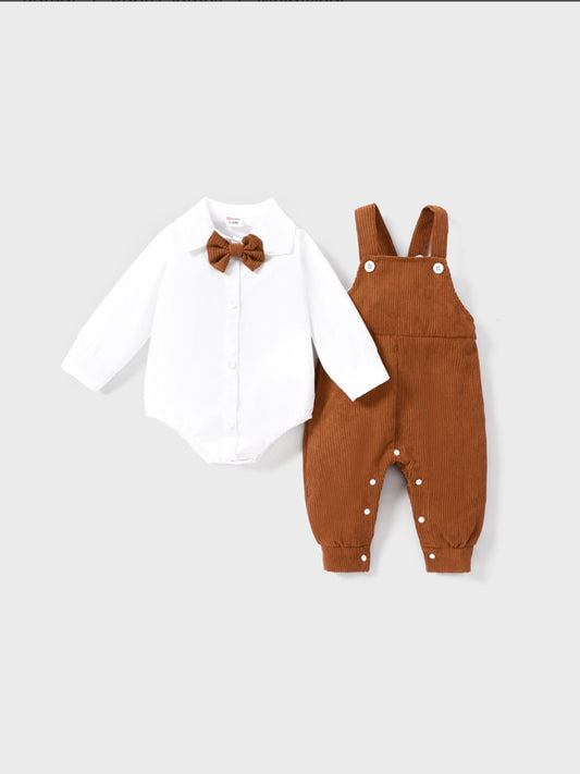 2pcs Baby Boy Solid Color Casual Set 100% Cotton