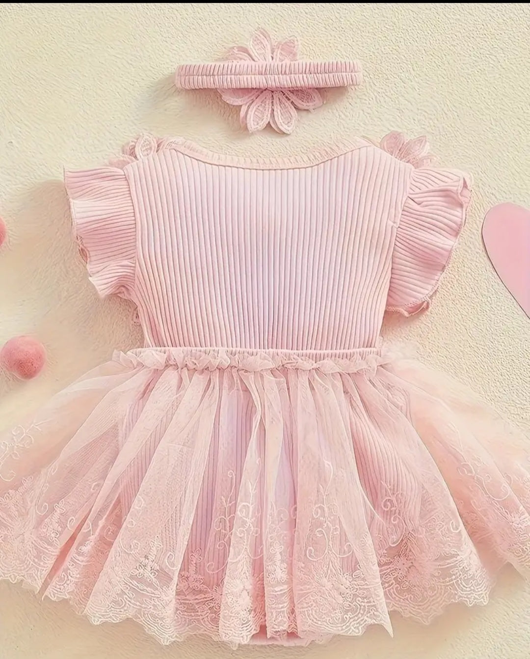 Summer Newborn Baby Girl's Cotton Romper - Lace & Tulle Skirt with Bow Detail, Machine Washable, Triangle Onesie, Crawling Clothes 95% Cotton